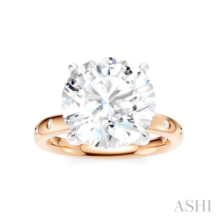 Round Shape Semi-Mount Diamond Engagement Ring
