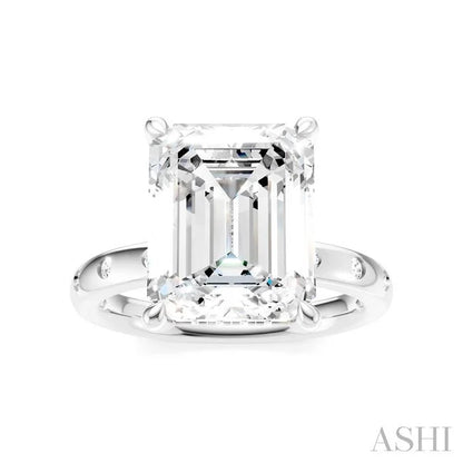 Emerald Shape Semi-Mount Diamond Engagement Ring