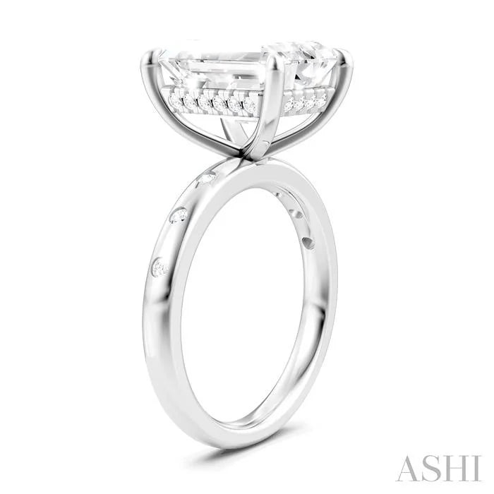 Emerald Shape Semi-Mount Diamond Engagement Ring