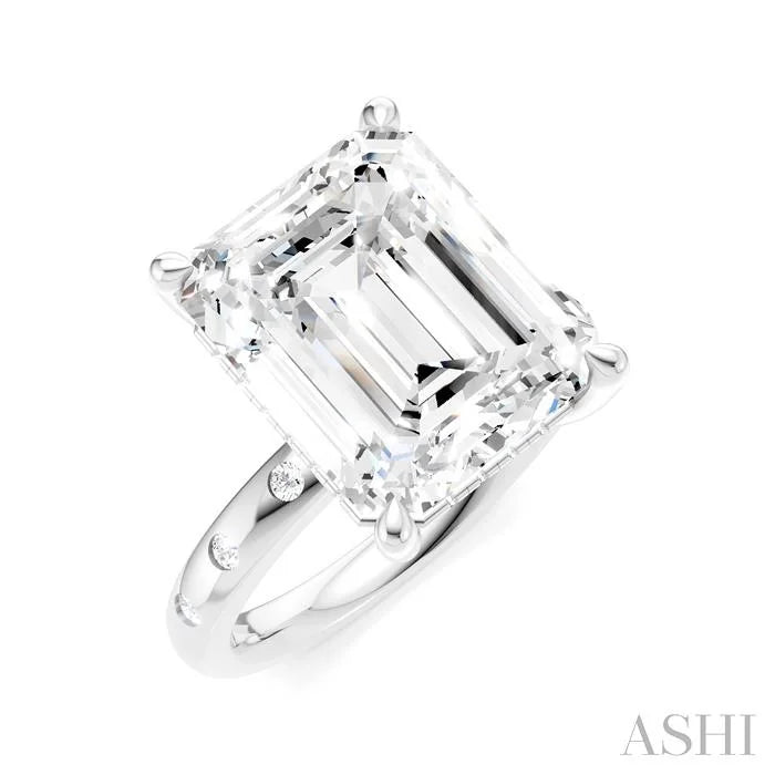 Emerald Shape Semi-Mount Diamond Engagement Ring