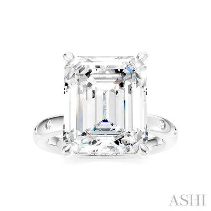 Emerald Shape Semi-Mount Diamond Engagement Ring