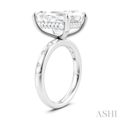 Emerald Shape Semi-Mount Diamond Engagement Ring