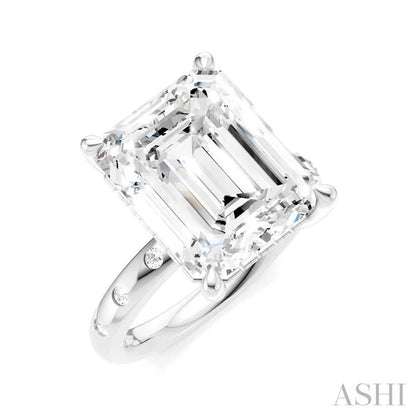 Emerald Shape Semi-Mount Diamond Engagement Ring