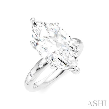 Marquise Shape Semi-Mount Diamond Engagement Ring