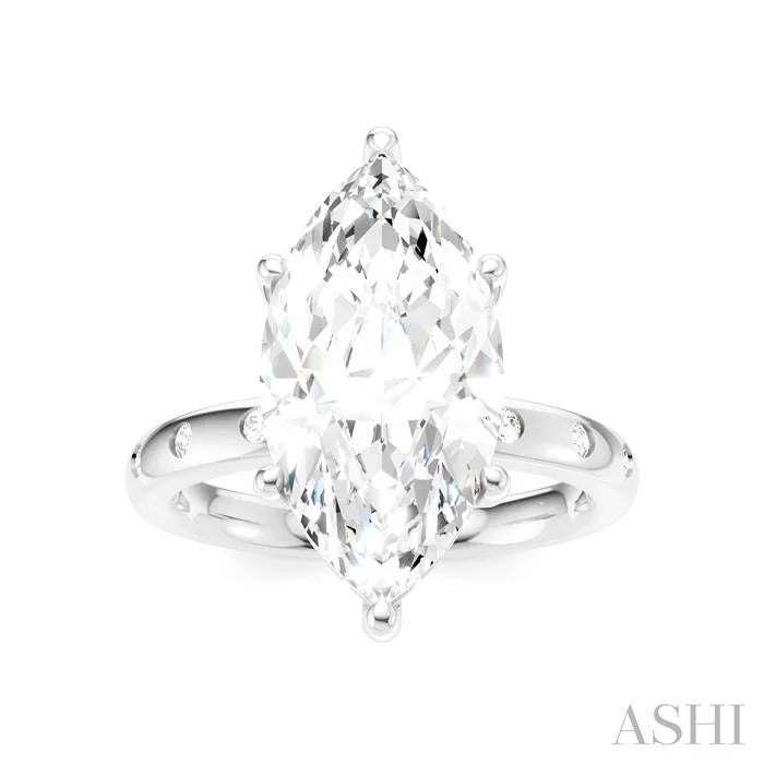 Marquise Shape Semi-Mount Diamond Engagement Ring