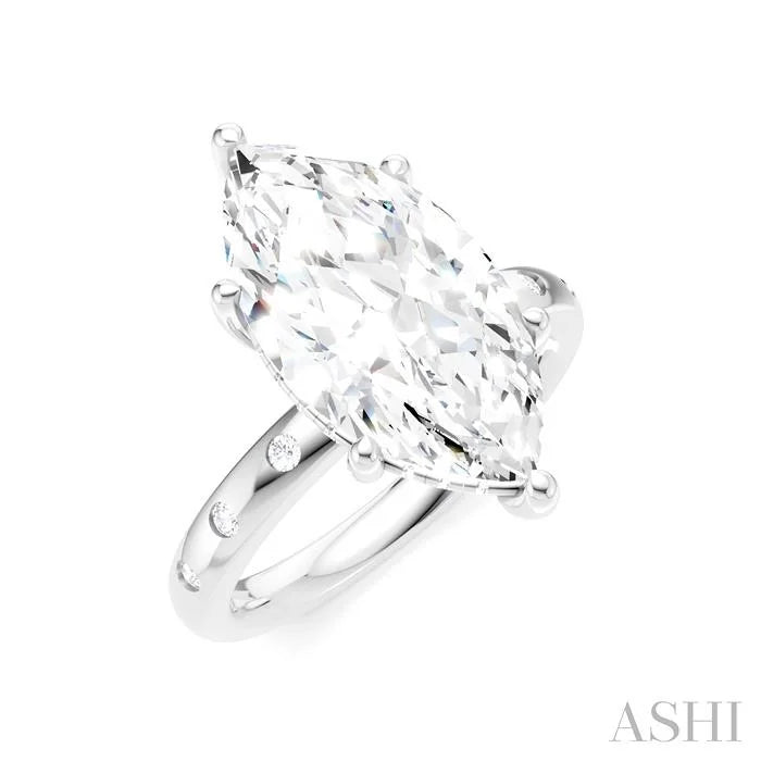 Marquise Shape Semi-Mount Diamond Engagement Ring