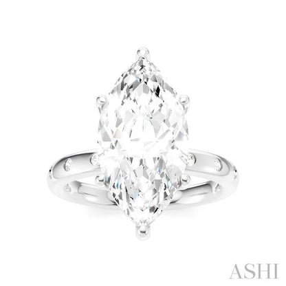 Marquise Shape Semi-Mount Diamond Engagement Ring