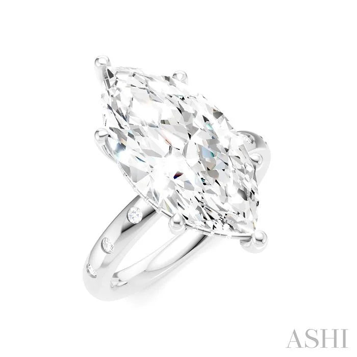 Marquise Shape Semi-Mount Diamond Engagement Ring