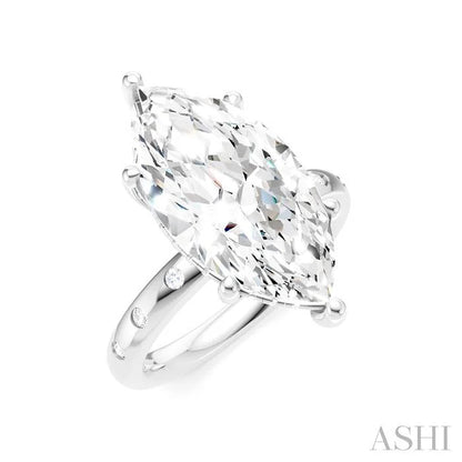 Marquise Shape Semi-Mount Diamond Engagement Ring