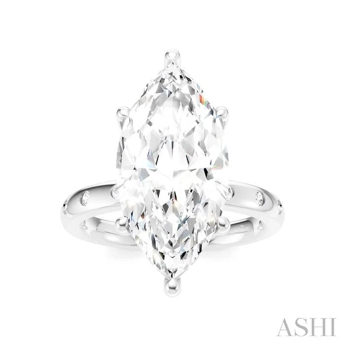 Marquise Shape Semi-Mount Diamond Engagement Ring