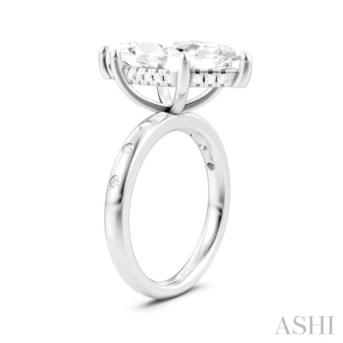 Marquise Shape Semi-Mount Diamond Engagement Ring