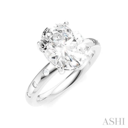 Oval Shape Semi-Mount Diamond Engagement Ring