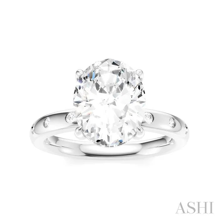Oval Shape Semi-Mount Diamond Engagement Ring