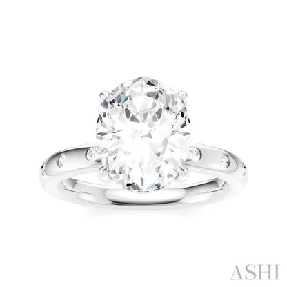 Oval Shape Semi-Mount Diamond Engagement Ring