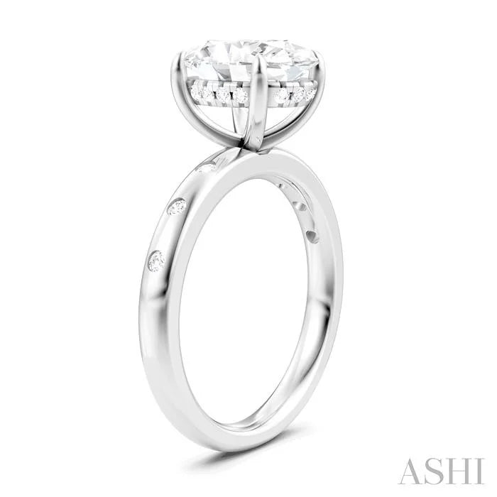 Oval Shape Semi-Mount Diamond Engagement Ring
