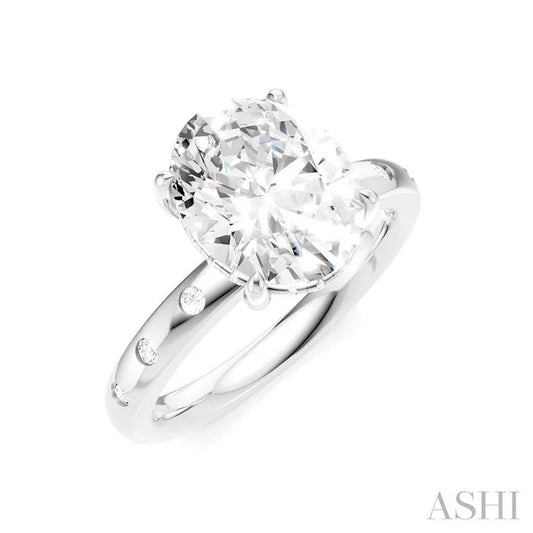 Oval Shape Semi-Mount Diamond Engagement Ring