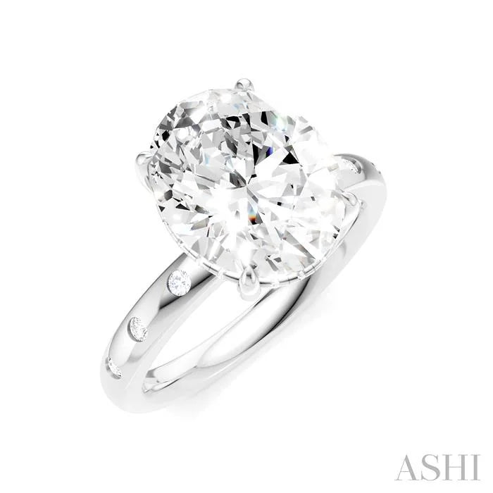Oval Shape Semi-Mount Diamond Engagement Ring