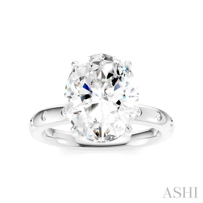 Oval Shape Semi-Mount Diamond Engagement Ring