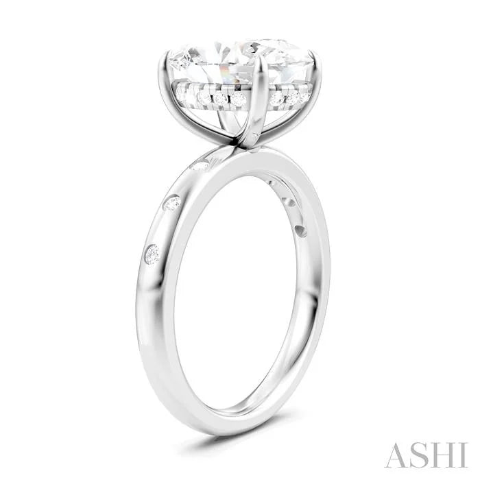 Oval Shape Semi-Mount Diamond Engagement Ring