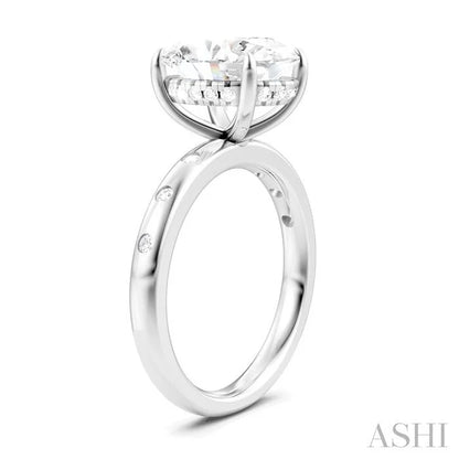 Oval Shape Semi-Mount Diamond Engagement Ring