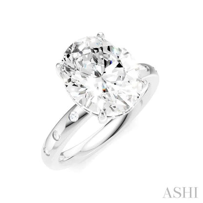 Oval Shape Semi-Mount Diamond Engagement Ring