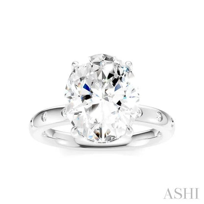 Oval Shape Semi-Mount Diamond Engagement Ring