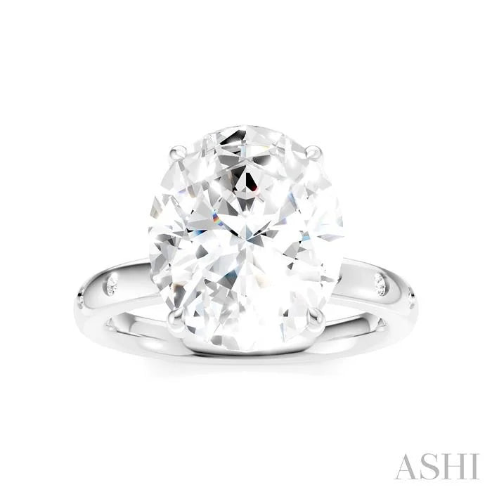Oval Shape Semi-Mount Diamond Engagement Ring