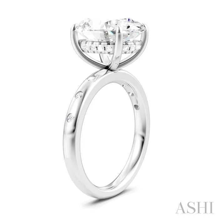 Oval Shape Semi-Mount Diamond Engagement Ring