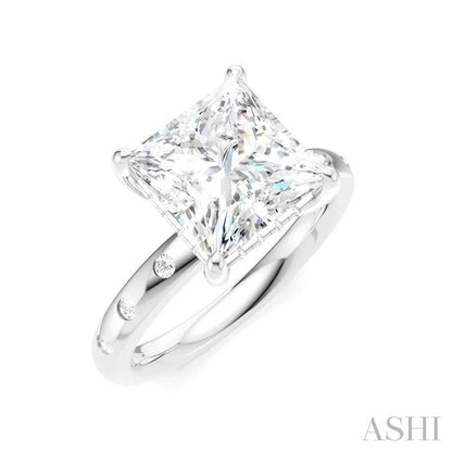 Princess Shape Semi-Mount Diamond Engagement Ring