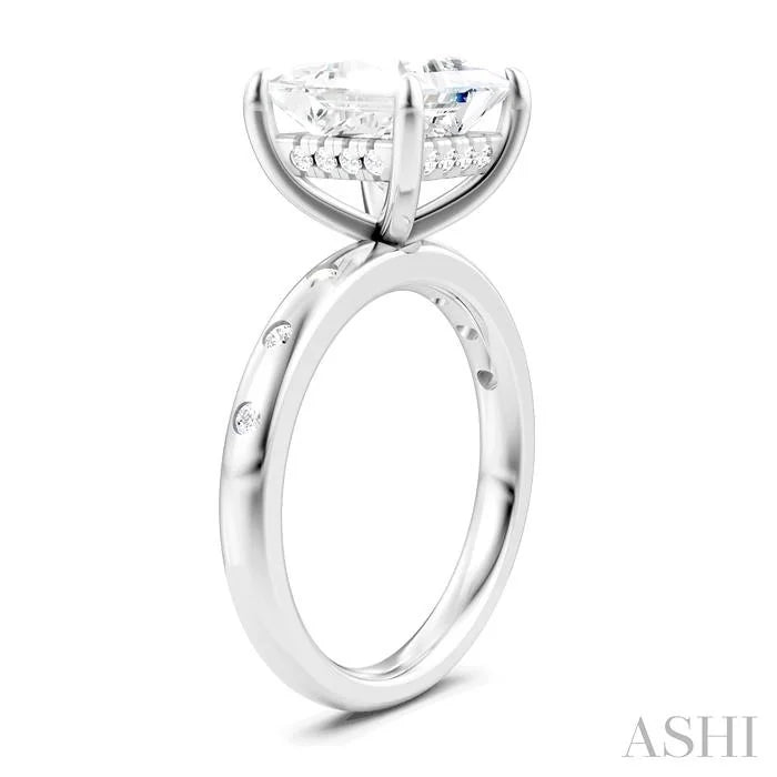 Princess Shape Semi-Mount Diamond Engagement Ring