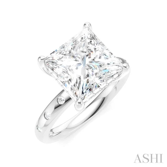 Princess Shape Semi-Mount Diamond Engagement Ring