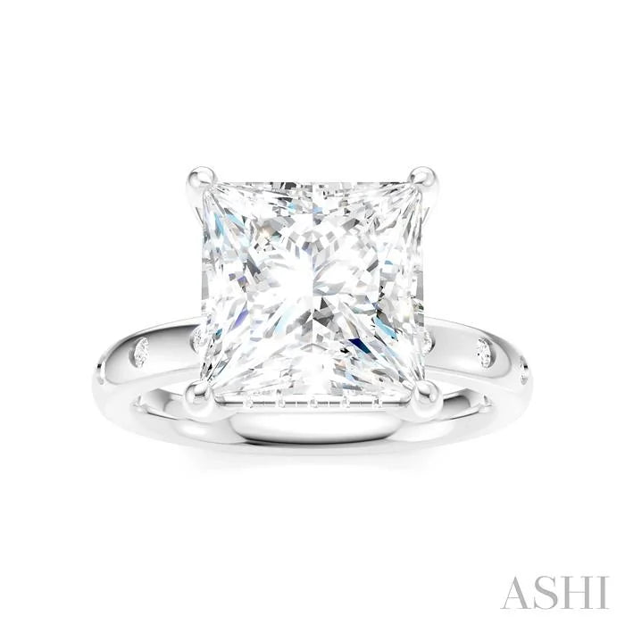 Princess Shape Semi-Mount Diamond Engagement Ring