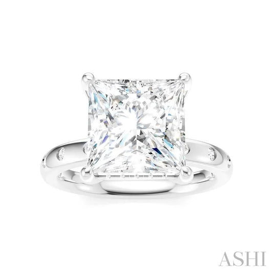 Princess Shape Semi-Mount Diamond Engagement Ring