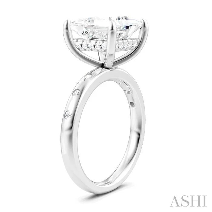 Princess Shape Semi-Mount Diamond Engagement Ring