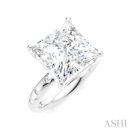 Princess Shape Semi-Mount Diamond Engagement Ring
