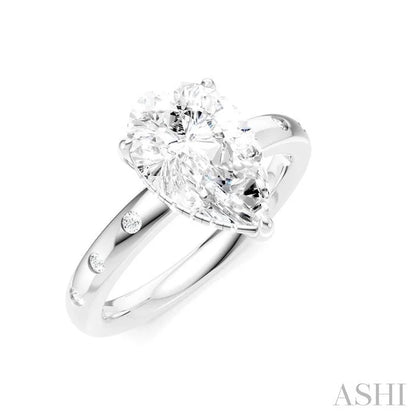 Pear Shape Semi-Mount Diamond Engagement Ring