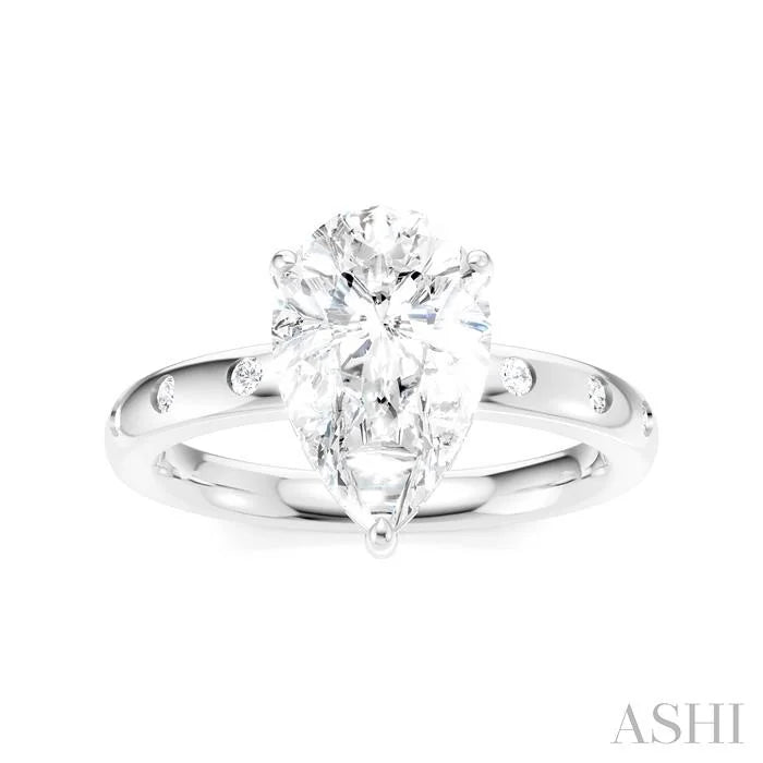 Pear Shape Semi-Mount Diamond Engagement Ring