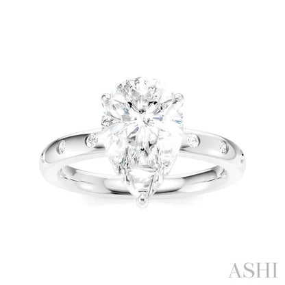 Pear Shape Semi-Mount Diamond Engagement Ring