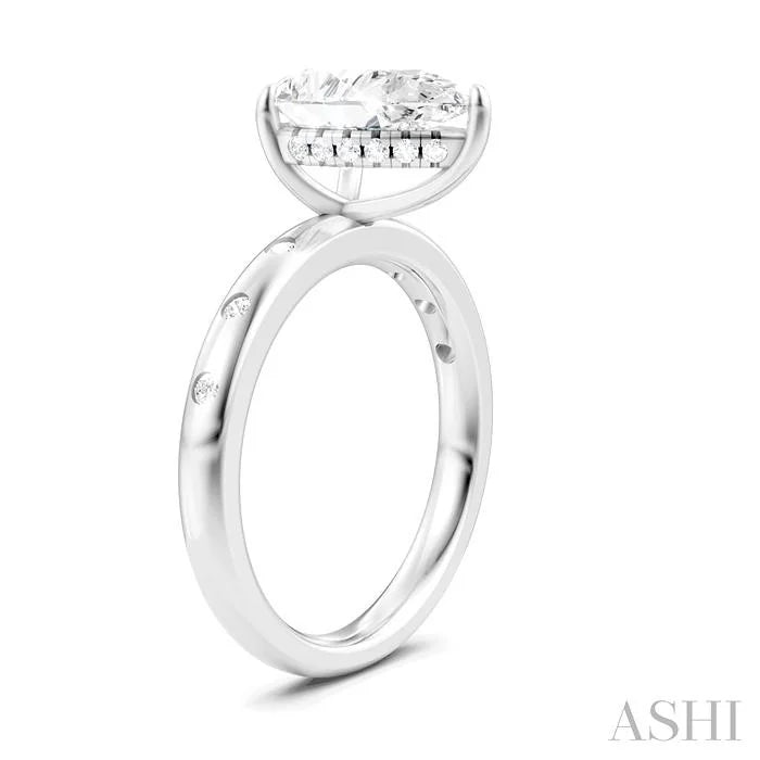 Pear Shape Semi-Mount Diamond Engagement Ring