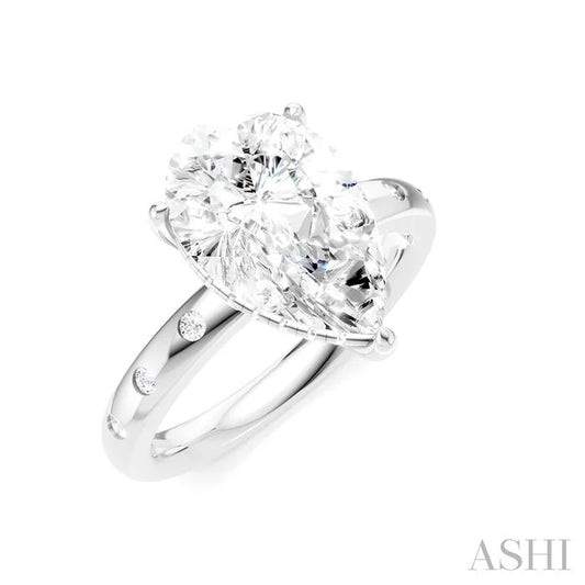 Pear Shape Semi-Mount Diamond Engagement Ring