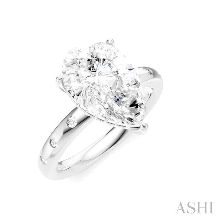 Pear Shape Semi-Mount Diamond Engagement Ring