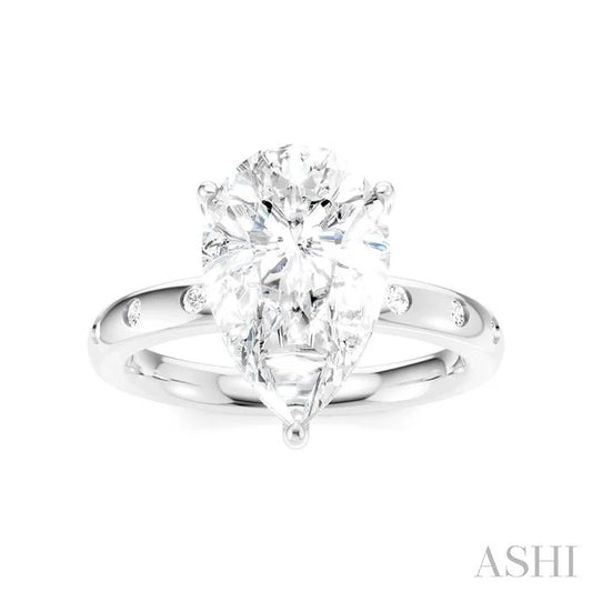 Pear Shape Semi-Mount Diamond Engagement Ring