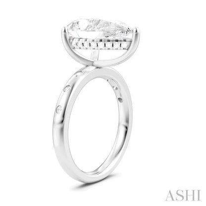 Pear Shape Semi-Mount Diamond Engagement Ring