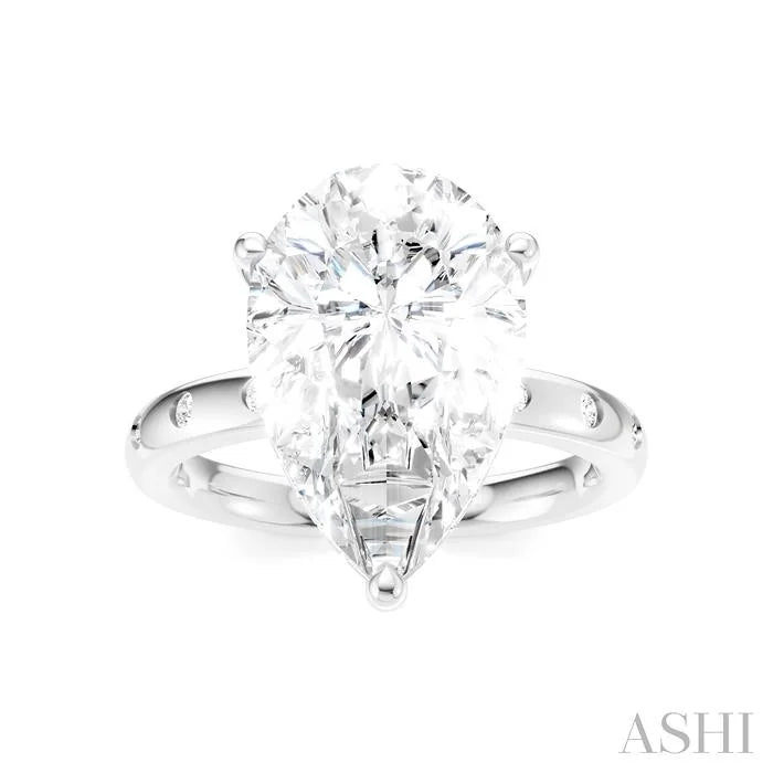 Pear Shape Semi-Mount Diamond Engagement Ring