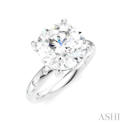Round Shape Semi-Mount Diamond Engagement Ring