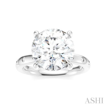 Round Shape Semi-Mount Diamond Engagement Ring