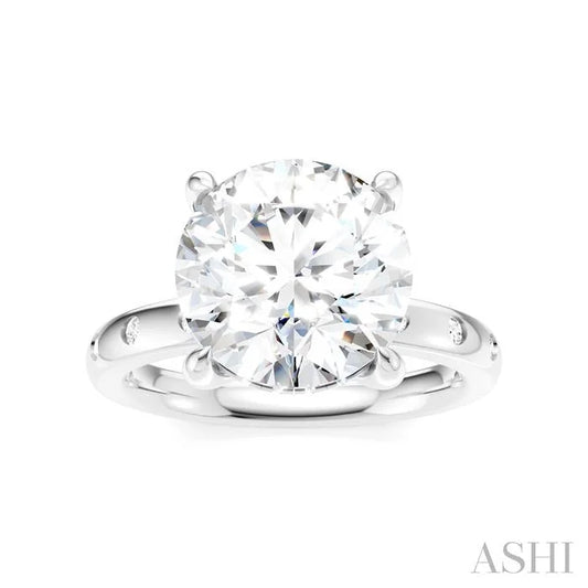 Round Shape Semi-Mount Diamond Engagement Ring
