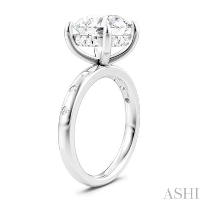 Round Shape Semi-Mount Diamond Engagement Ring