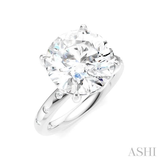 Round Shape Semi-Mount Diamond Engagement Ring