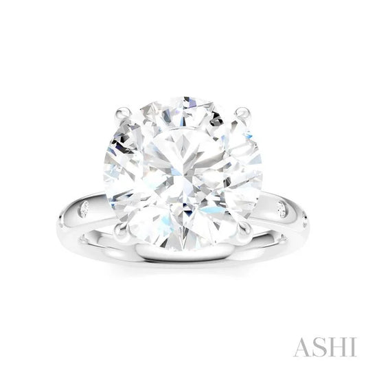 Round Shape Semi-Mount Diamond Engagement Ring